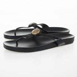 مملوكة مسبقًا Gucci Black Patent Hysteria Thong Sandals Size 40