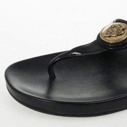 مملوكة مسبقًا Gucci Black Patent Hysteria Thong Sandals Size 40