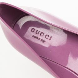 Pre Owned Gucci Pink Interlocking ‘G’ Mid Heel Wedge Sandals Size 40