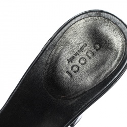 مملوكة مسبقًا Gucci Black GG Canvas Horsebit Slide Sandals Size 37.5