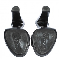 مملوكة مسبقًا Gucci Black GG Canvas Horsebit Slide Sandals Size 37.5