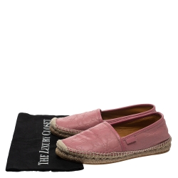 Pre Owned Gucci Pink Guccissima Leather Espadrille Flats Size 38.5