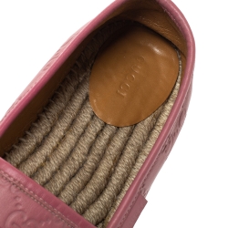 Pre Owned Gucci Pink Guccissima Leather Espadrille Flats Size 38.5