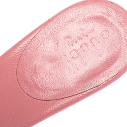 Pre Owned صندل غوتشي كانفاس و جلد وردي وبيج بسيور مقاس 38