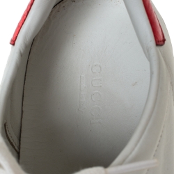 Gucci White Leather Ace Embroidered Bee Low Top Sneakers Size 38.5