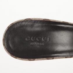 Pre Owned Gucci Guccissima Web Detail Hysteria Slides Size 39.5