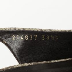 Pre Owned Gucci Guccissima Tattoo Heart Peep Toe Slingback Sandals Size 38.5