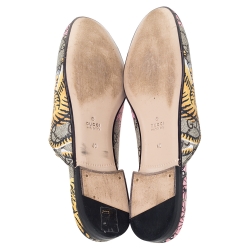 Pre Owned صندل مول غوتشي هورسبيت برينستاون طباعة نمر كانفاس جي جي متعدد الألوان مقاس 40