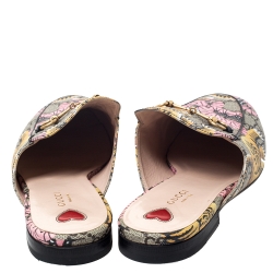 Pre Owned صندل مول غوتشي هورسبيت برينستاون طباعة نمر كانفاس جي جي متعدد الألوان مقاس 40