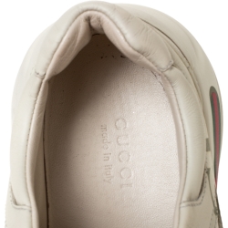 مملوكة مسبقًا Gucci Ivory Leather Rhyton Vintage Logo Platform Sneakers Size 38