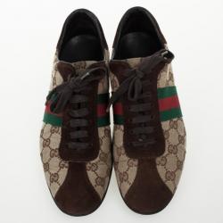 Gucci GG Canvas &amp; Classic Web Sneakers Size 38