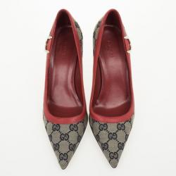 مملوكة مسبقًا Gucci Guccissima Canvas D Ring Pointed Toe Pumps Size 37