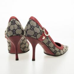 مملوكة مسبقًا Gucci Guccissima Canvas D Ring Pointed Toe Pumps Size 37