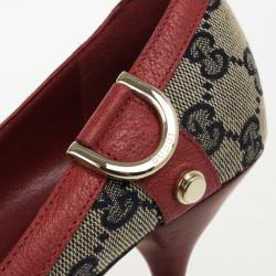 مملوكة مسبقًا Gucci Guccissima Canvas D Ring Pointed Toe Pumps Size 37