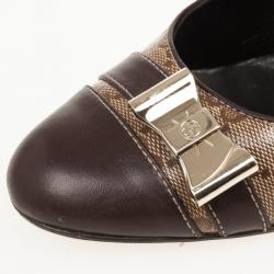 Pre Owned Gucci Beige Crystal Guccissima Cap Toe Bow Pumps Size 37