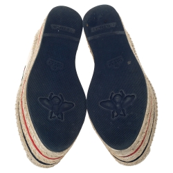 Pre Owned حذاء فلات إسبادريل غوتشي بنعل سميك و مزين بشعار الماركة كانفاس كريمس مقاس 37.5