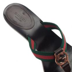 مملوكة مسبقًا صندل غوتشي ثونغ GG شبكة مقاس 38.5