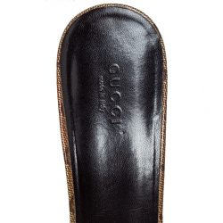 Pre Owned Gucci Brown GG Canvas Heart Open Toe Sandals Size 39