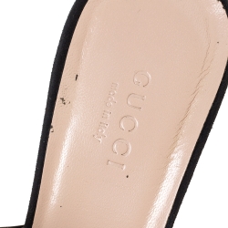 مملوكة مسبقًا حذاء مولز غوتشى شراشيب  مارمونت جي جى جلد سويدى أسود مقاس 37