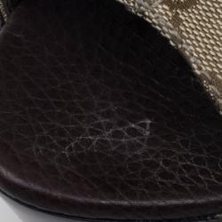 مملوكة مسبقًا Gucci Guccissima Canvas Icon Bit High Heel Clogs Size 40