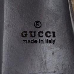 مملوكة مسبقًا Gucci Guccissima Canvas Icon Bit High Heel Clogs Size 40