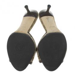 مملوكة مسبقًا Gucci Guccissima Canvas Horsebit Slides Size 37