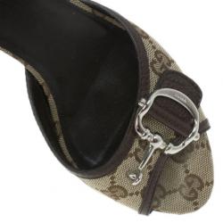 مملوكة مسبقًا Gucci Guccissima Canvas Horsebit Slides Size 37