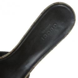 مملوكة مسبقًا Gucci Guccissima Canvas Horsebit Slides Size 37