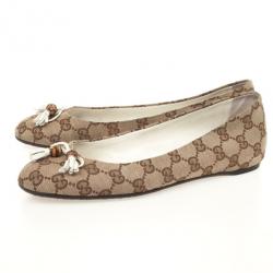 Pre Owned Gucci Guccissima Canvas Bamboo Tassel Ballet Flats Size 38.5