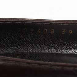 Pre Owned Gucci Dark Brown Leather 'Babouska' Heart Crest Pumps Size 39