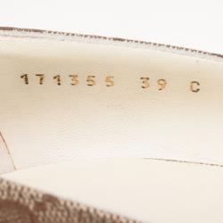 Pre Owned Gucci Guccissima Canvas Horsebit Peep Toe Platform Pumps Size 39
