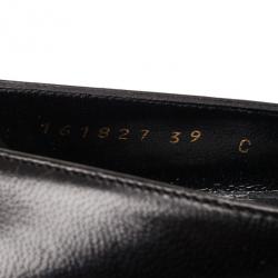 Pre Owned Gucci Black Leather Pointed Toe Pumps With Web Detail Size 39