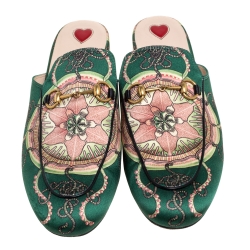 Pre Owned حذاء مولز غوتشى هورسبيت برنستاون جلد أسود مقاس 35.5