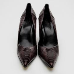 مملوكة مسبقًا Gucci Purple Ostrich Claw Pointed Toe Pumps Size 41