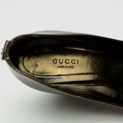 مملوكة مسبقًا Gucci Brown Metallic 'Charlene' Wedges Size 38