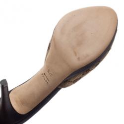 مملوكة مسبقًا Gucci GG Canvas New Hollywood Horsebit Slides Size 37.5