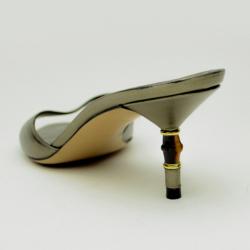 مملوكة مسبقًا Gucci Bronze Leather Bamboo Heel Mules Size 38.5