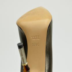 Pre Owned Gucci Malibu Bamboo Pumps Size 37.5