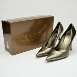 Pre Owned Gucci Malibu Bamboo Pumps Size 37.5