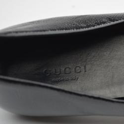 Pre Owned Gucci Black Patent Hysteria Ballet Flats Size 37.5