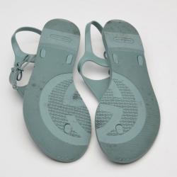 مملوكة مسبقًا Gucci Blue Katina Bio-Plastic Rubber Thong Sandals Size 38
