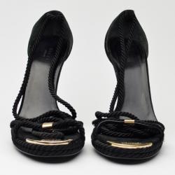 مملوكة مسبقًا Gucci Black Rope High Heel Sandals Size 41