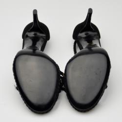 مملوكة مسبقًا Gucci Black Rope High Heel Sandals Size 41