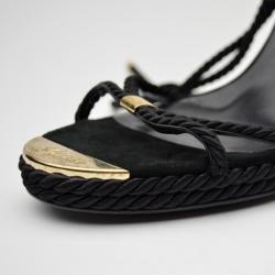 مملوكة مسبقًا Gucci Black Rope High Heel Sandals Size 41