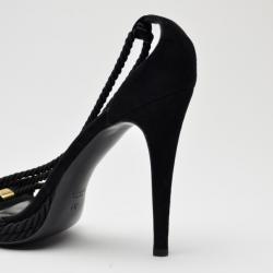 مملوكة مسبقًا Gucci Black Rope High Heel Sandals Size 41