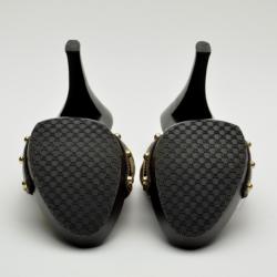 Pre Owned Gucci Monogram Icon Bit High Heel Clogs Size 39