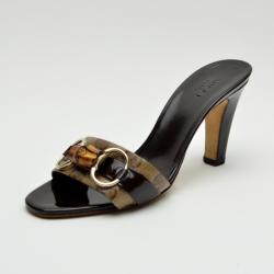 Pre Owned Gucci Crystal Horsebit Slides Size 36