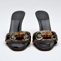 Pre Owned Gucci Crystal Horsebit Slides Size 36