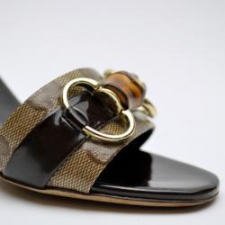 Pre Owned Gucci Crystal Horsebit Slides Size 36