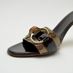 Pre Owned Gucci Crystal Horsebit Slides Size 36